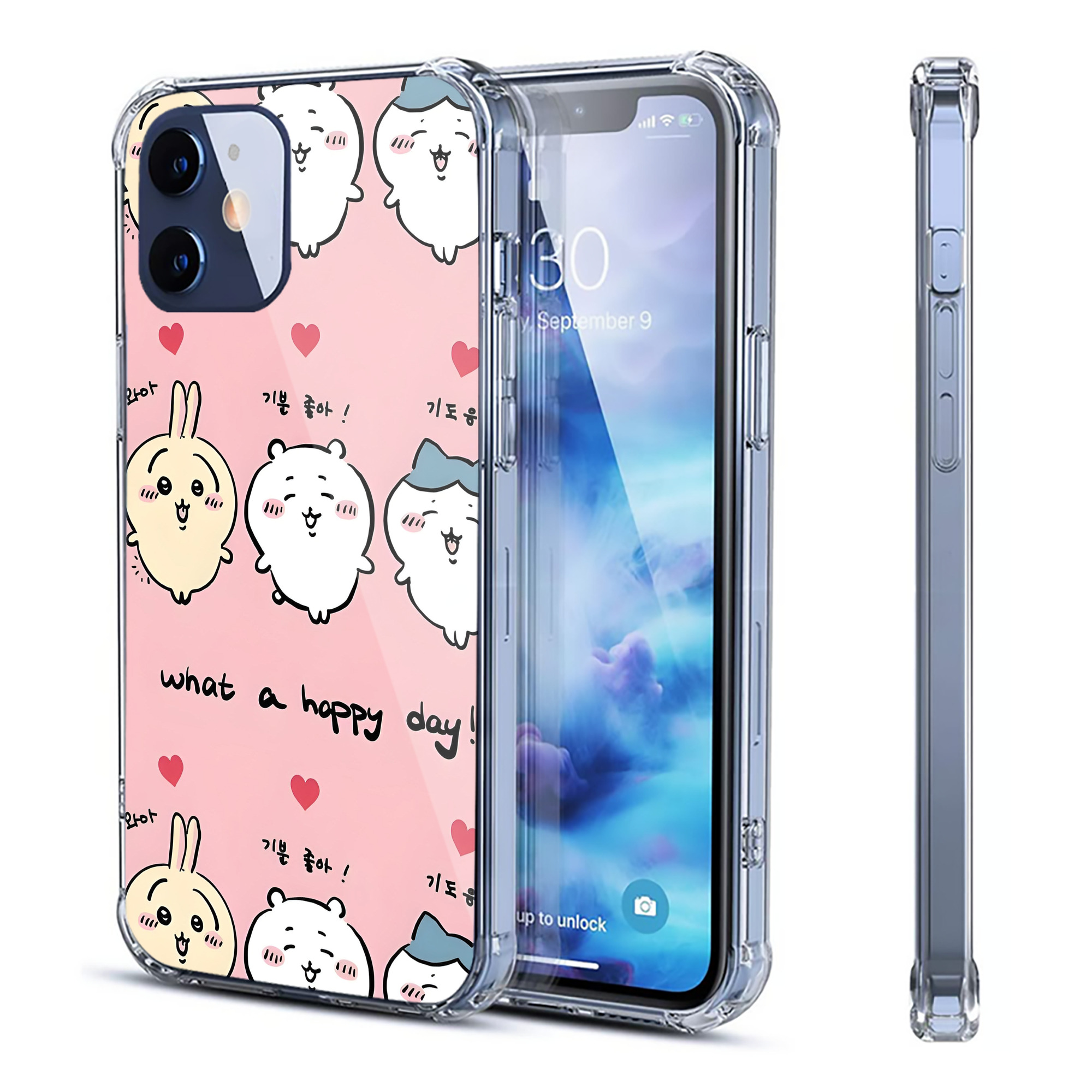 （画像用） ちいかわ Chii-kawa 【iPhone 12シリーズ対応】透明スマホケース（クリアソフトケース）